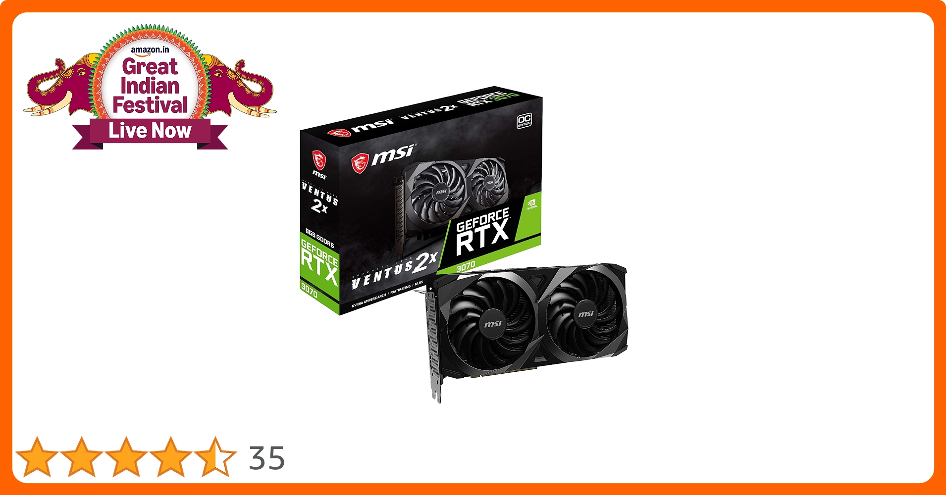 Amazon.in: Buy MSI GeForce RTX 3070 Ventus 2X OC 8GB GDDR6